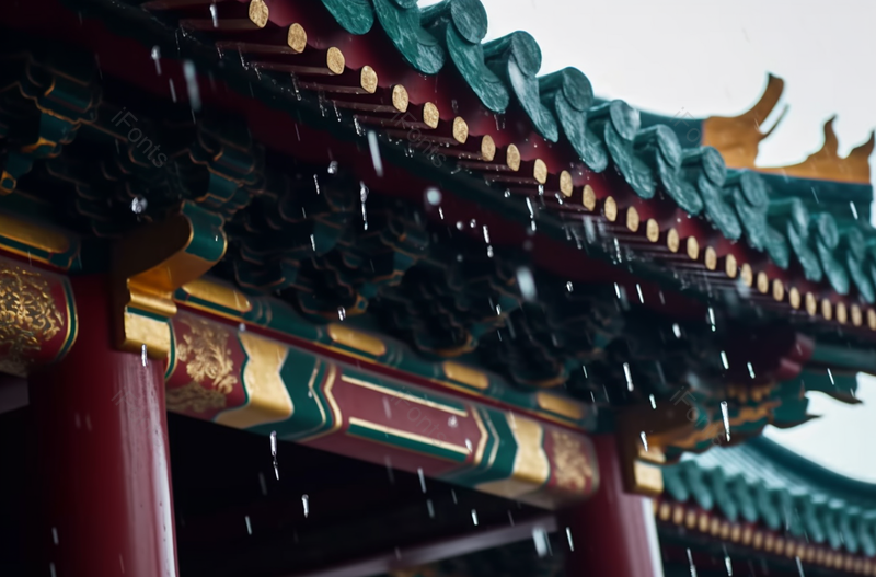 屋檐斗拱落雨近景,高清,摄影图,摄影图片,图片大全,摄影图免费下载